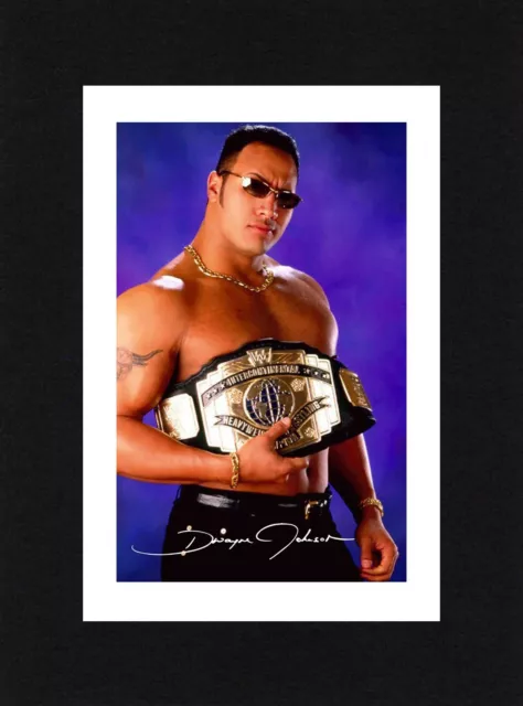 8X6 Mount THE ROCK Signed PHOTO Print Gift Ready To Frame WWE Wrestling