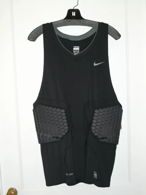 NEW MEN'S NIKE Pro Combat Black Dri-Fit Padded Compression Tank