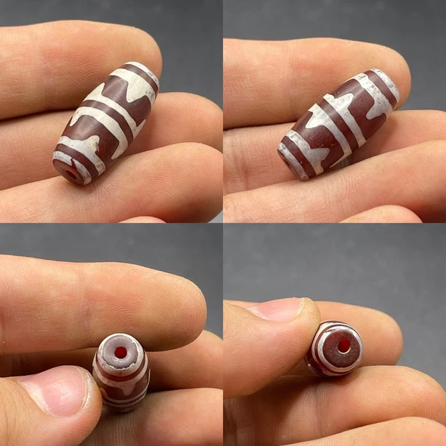 Unique Ancient Indo Tibetan Agate Lovely Stripes Dzi Bead