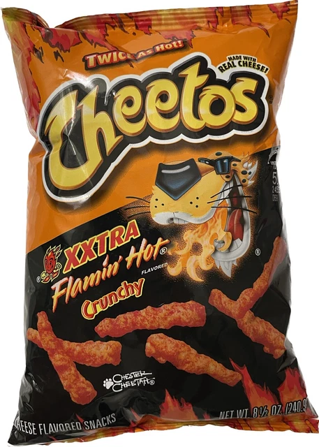 NEW CHEETOS XXTRA FLAMIN' HOT CRUNCHY CHEESE FLAVORED SNACK 8.5 OZ (240.9g) BAG