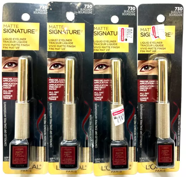 (4) Loreal Matte Signature Liquid Eyeliner Sealed 730 - Burgundy