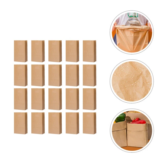 20 PCS Bakery Bags Snack Sandwich Bags Kraft Paper Bag Bread Bags Refrigerator