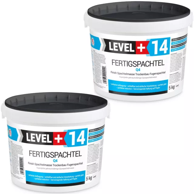Glättspachtel 5+5Kg Gipsspachtel Fertigspachtel Trockenbau Wand Q1-Q4 Innen RM14