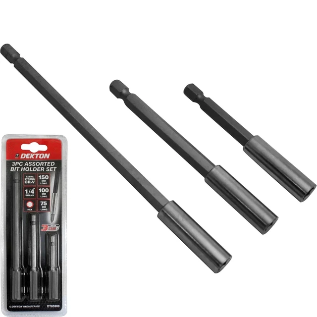 Dekton 3-teilig magnetischer Bithalter Set Bohrer Schraubendreher 1/4 Zoll Sechskantantrieb für Schraubenbit
