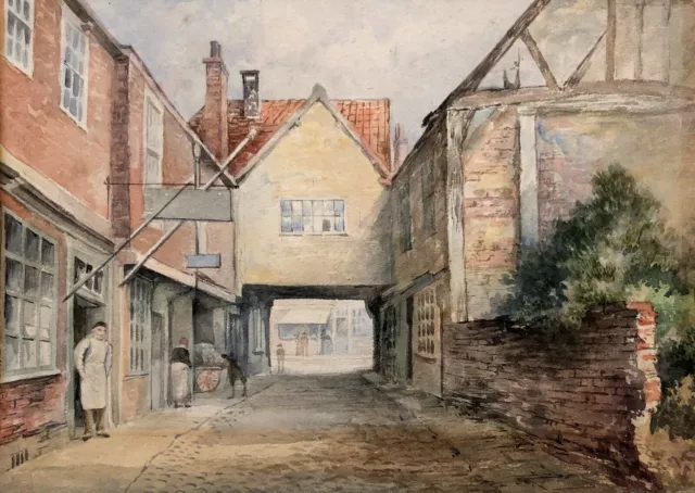 Original Late 19th Century Antique Watercolour Painting York College Street