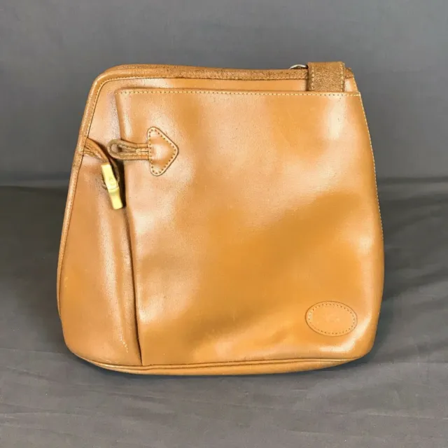 LONGCHAMP Vintage Tan Paris Roseau Bamboo Toggle Handbag Purse