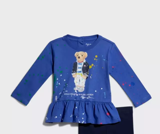 Ralph Lauren Childrenswear Girls Polo Bear Peplum Top NO LEGGINGS 18 MONTHS