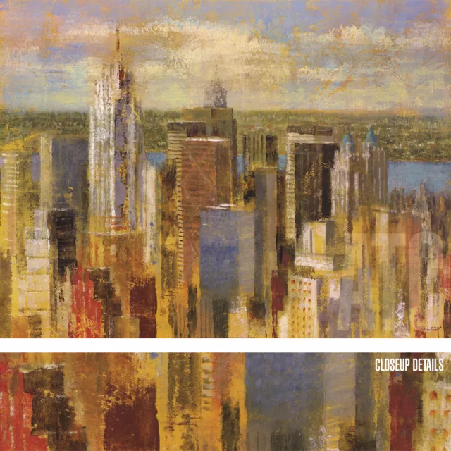 40W"x30H" CITYSCAPE II by MICHAEL LONGO -SKYSCRAPERS CITY VIEW CHOICES of CANVAS