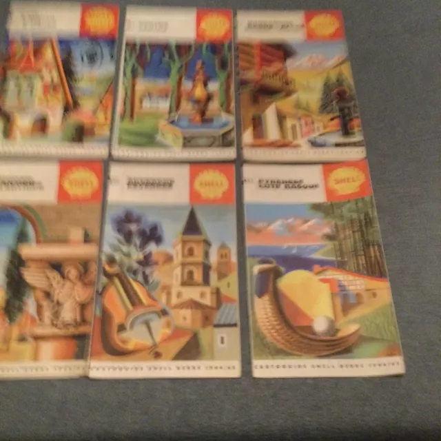 Lot De 6 Anciennes Cartes Cartoguide Publicitaire Shell Voir Détails Description
