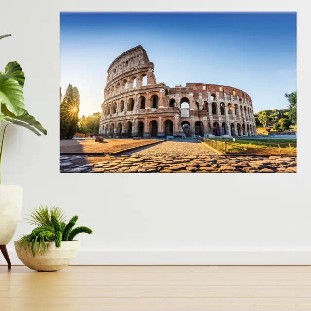 Colosseum Coliseum Sunrise Rome Italy  3d View Wall Sticker Poster Decal A274
