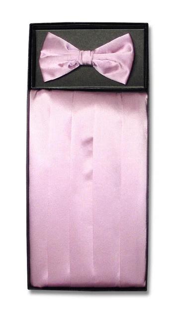 SILK Cumberbund BowTie Solid LAVENDER Purple Color Men's Cummerbund Bow Tie Set