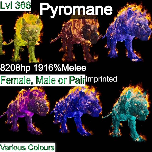 Pyromane For Ark Survival Ascended – Official PVE Dino ASA – PC/PS5/Xbox Series X|S