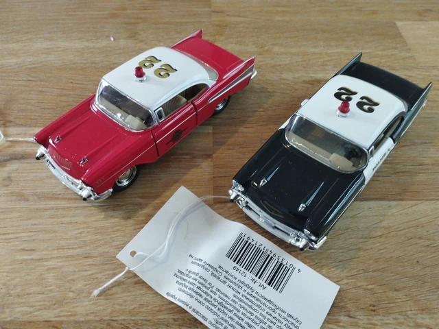 Kinsmart 2-Piece Set: 1957 Chevrolet Bel Air Police & Fire Diecast Models – 1:40 Scale 10 thumbnail image