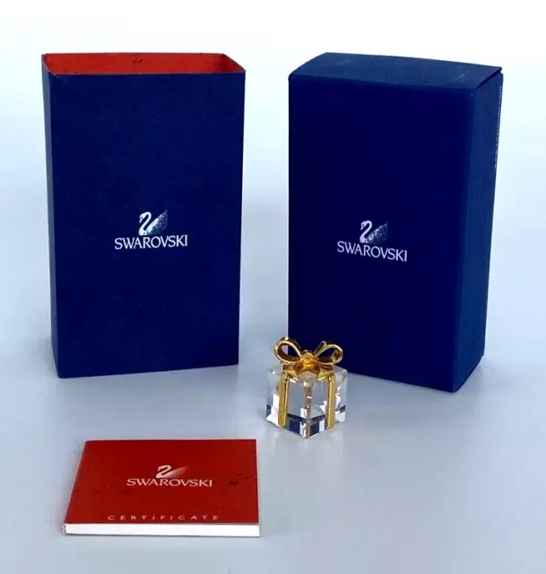 Swarovski 191603 Figurine Crystal Memories Present Gift Gold 1995 Mair Box COA