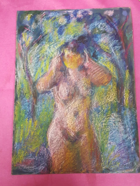 Leone Marcon (Bologna, 1895 - ?) "nudo femminile" tecnica mista 25x18 V1 ^