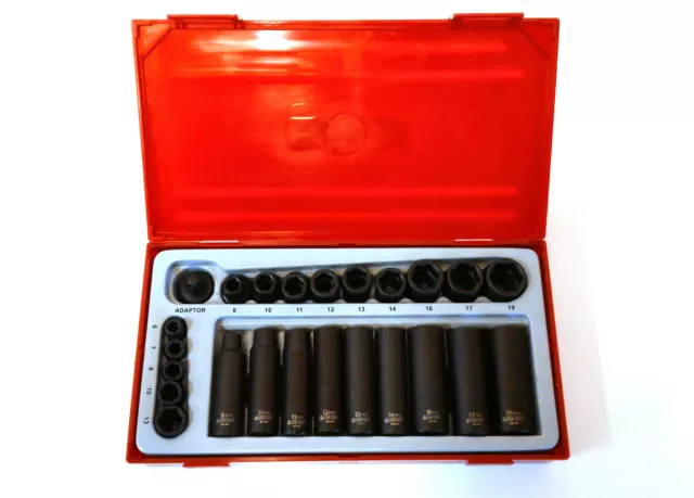 Teng Tools TT9024 Drive impact socket set of 24Piece 1/4"; 3/8" drive 132470105