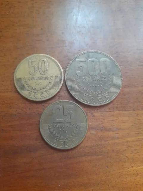 Monnaie, Costa Rica, 500-50-25 Colones