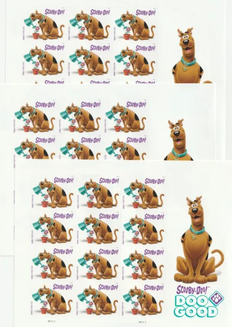 3 Sheets of SCOOBY-DOO Forever U.S. Postage Stamps (Unused MNHOG)