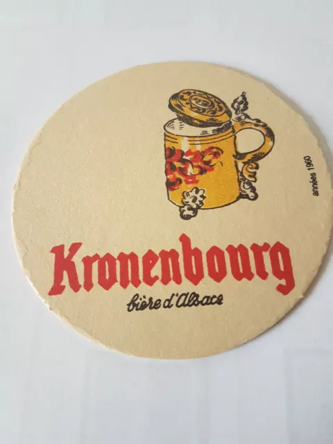 Ancien sous bock bière KRONENBOURG recto-verso différent