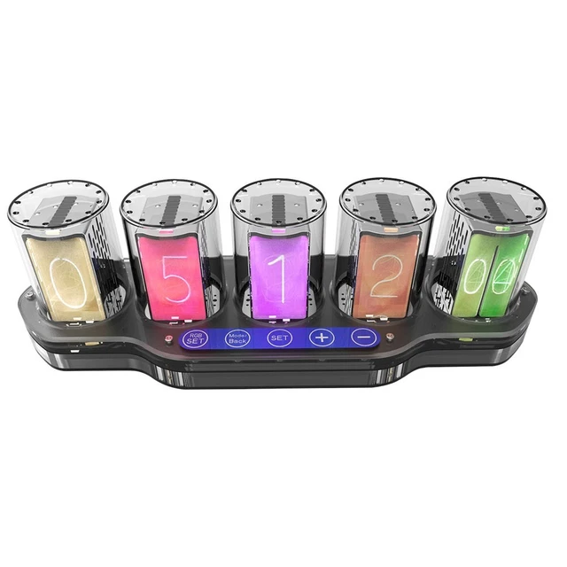 Personalized RGB LED Desk Clock Customizable Colors Impress Your Guests