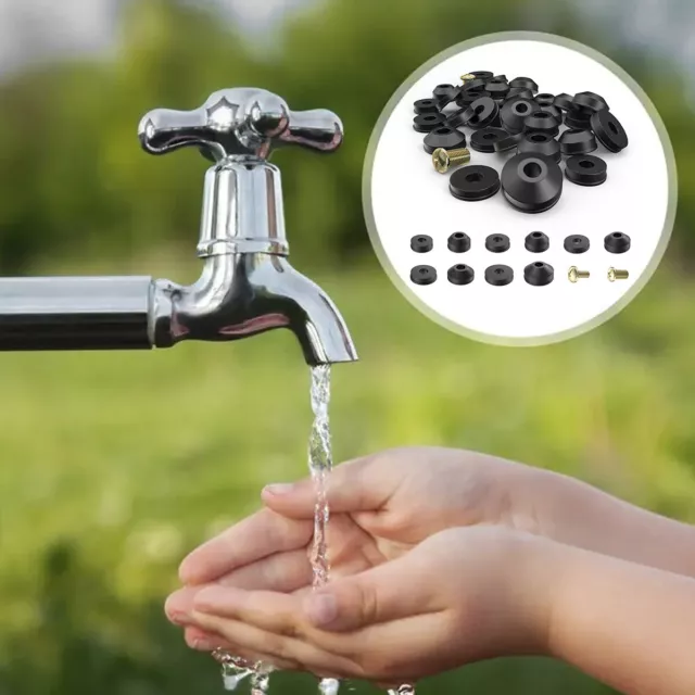 106Pcs Faucet Washer Assortment Kit Rubber Flat and Beveled Washers Set Faucet ♈