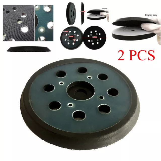 2X 125mm 8 Hole Black Sanding Backing Disc Pad Sander Hook and Loop For Ridgid