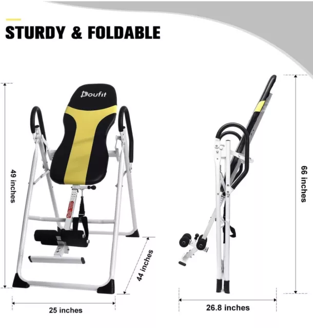 Doufit Inversion Table for Back Pain Relief, IT-01 Adjustable Heavy Duty