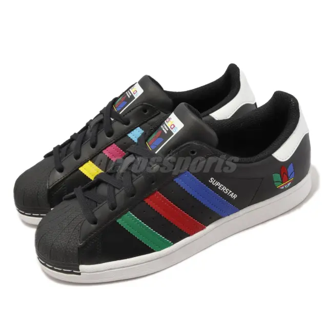adidas Originals Superstar J Colorful Stripes Black Multi Kids Casual FW5235
