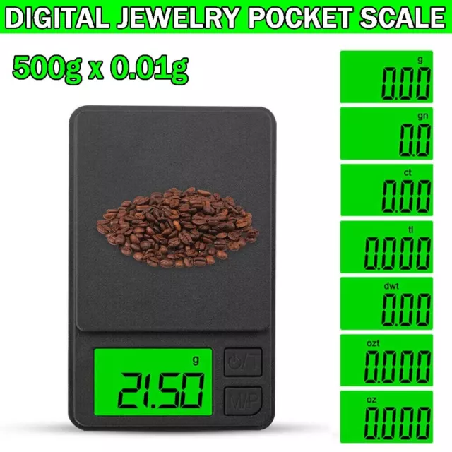 Digital Scales 0.01g 500g Grams Jewellery Gold Weighing Mini Pocket Electronic