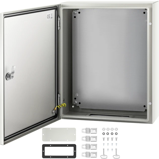 Boîtier électrique étanche VEVOR 25x20x15 Cm En Acier Carbone IP66 - Avec Plaque De Montage - Neuf D'origine