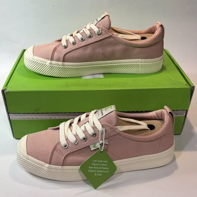 Cariuma OCA Low Pink Canvas Sneakers Women's Size 8.5 Shoes Lace Up