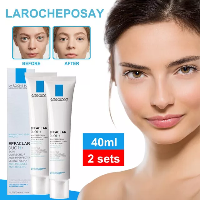 2X La Roche Posay Effaclar Duo+ Plus Cream 40ml Anti Imperfection Marks Skin