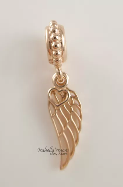 LOVE & GUIDANCE Genuine PANDORA Rose GOLD Plated WING~HEART Dangle/Charm NEW