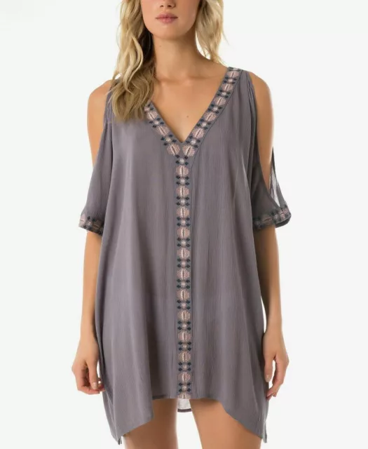 O'Neill Dress Womens Extra Small Frances Dusk Cold-Shoulder Swim Cover-Up Tunic