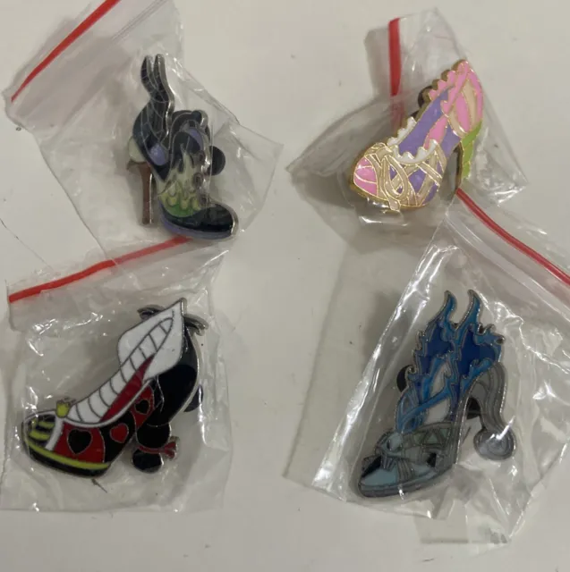 Disney PRINCESS SHOE Pins lot of 4