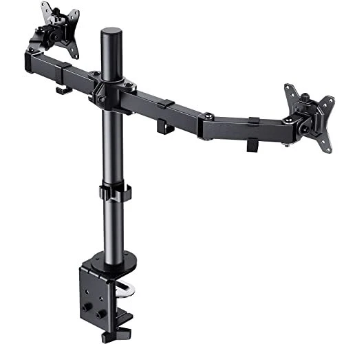 DUAL MONITOR MOUNT Stand Fully Adjustable Desk Clamp Arms Computer