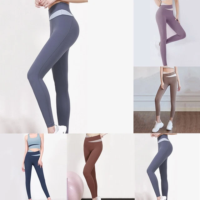 Pantalon de yoga femme taille haute avec détails cousus pour entraînement croi
