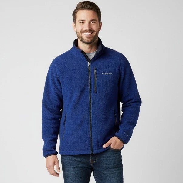 Gilet polaire à fermeture éclair intégrale pour homme - Col