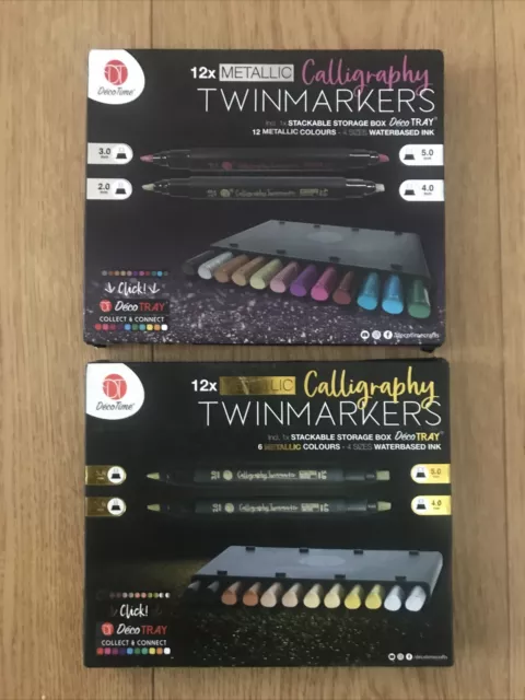 METALLIC TWINMARKERS, Decotime, swatching all the colours