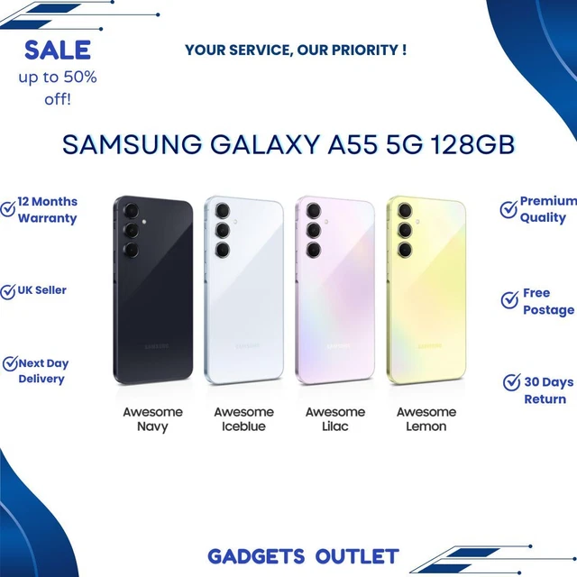 SAMSUNG GALAXY A55 5G 128GB / 256GB 8GB RAM Unlocked Dual Sim Brand New