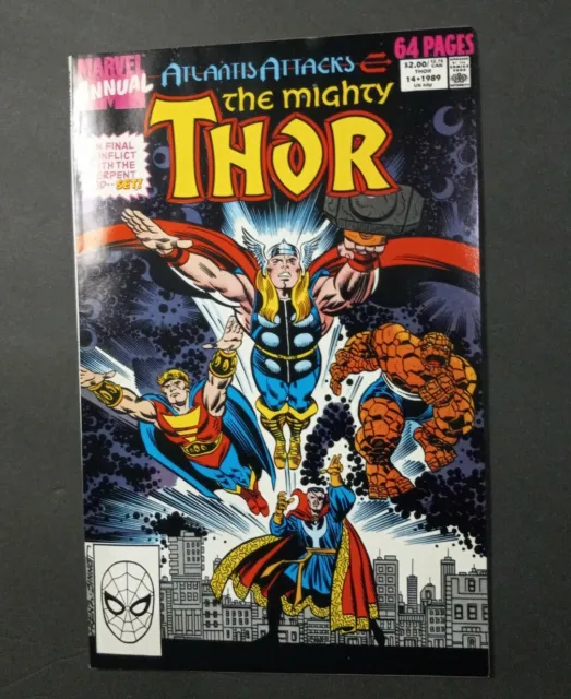The Mighty Thor Annual 14 Atlantis Attacks ( 1989 Marvel Comics MCU ) High Grade