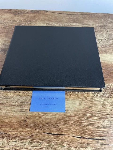 Libro de visitantes de cuero negro Smythson mediano 25 cmx21,5 cmx3,5 cm nuevo con etiquetas precio de venta sugerido por el fabricante £250