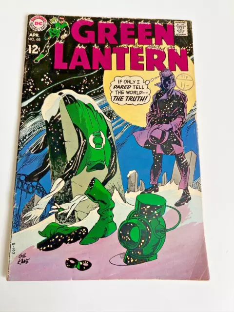 GREEN LANTERN No 68 (VG) Silver Age Apr 1969 "I Wonder where the yellow went!"