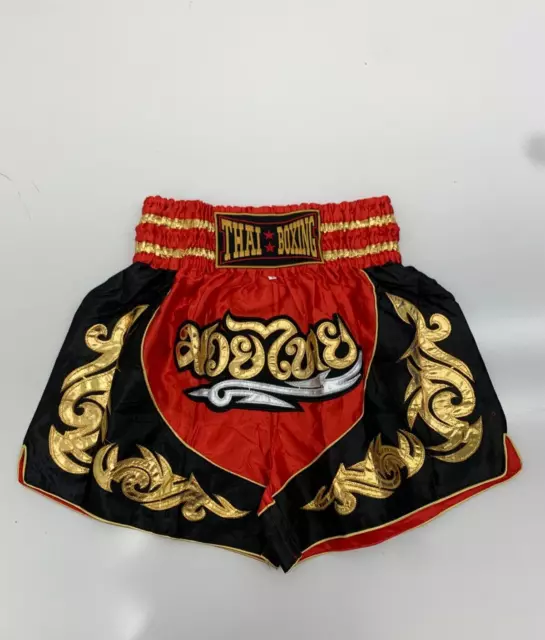 Hayabusa Garuda Red, Gold & Black Muay Thai Boxing Tiger Shorts Size L