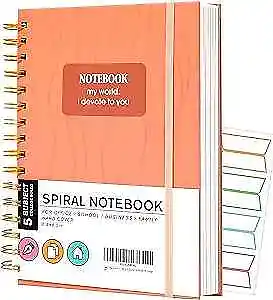 Hardcover Spiral Notebook College Ruled Spiral Bound Journal A5 Orange