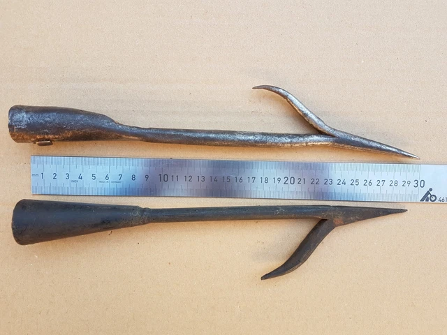Outil Ancien : Tire-foin En Fer Forgé En Forme De Harpon – Pièce Authentique Française