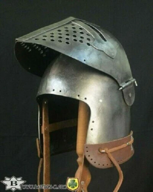 Casque médiéval en acier poli modèle Peter