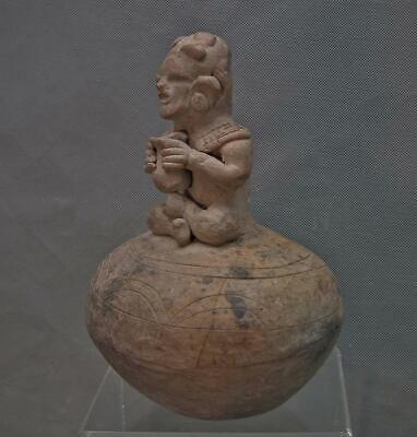 Ancient Pre-Columbian Pottery Religious Shaman Ritual Musical Instrument Rattle 3