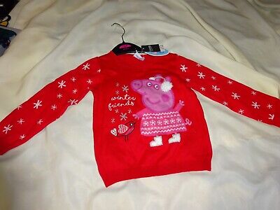 Peppa Pig Christmas Lightweight Jumper Perfect for Christmas 1  1/2 - 2 Years