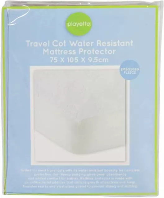 Playette Travel Embossed Mattress Protector, White